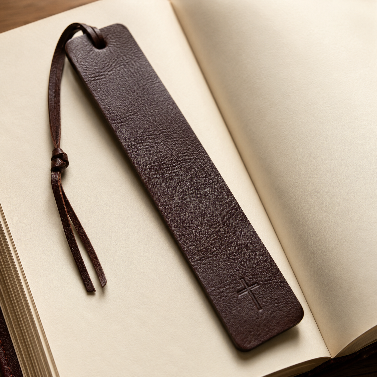 Genuine Leather Cross Bookmark